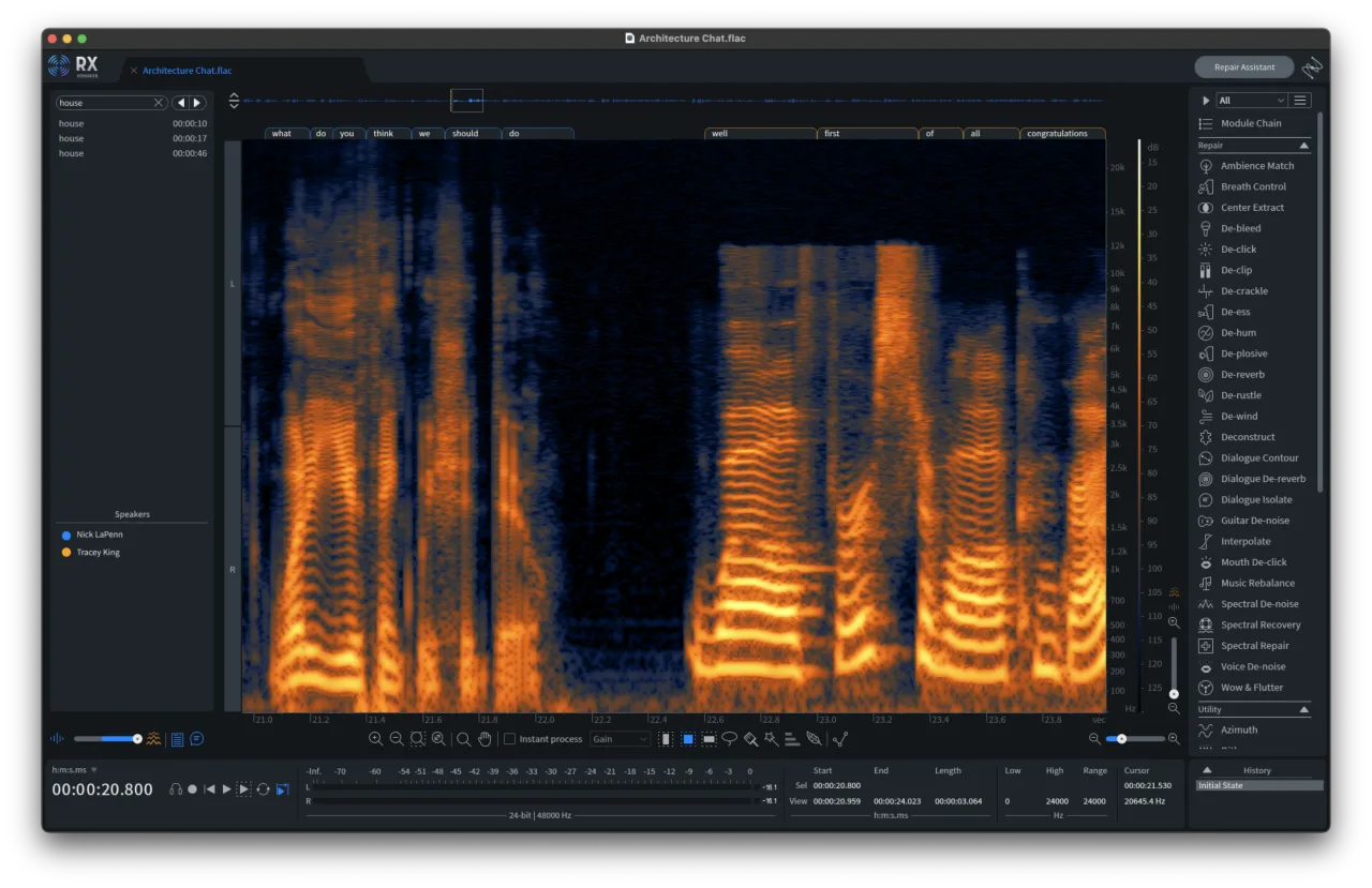 schermafdruk van iZoptope Spectrum, een tool om nauwkeurige audiobewerkingen mee te doen